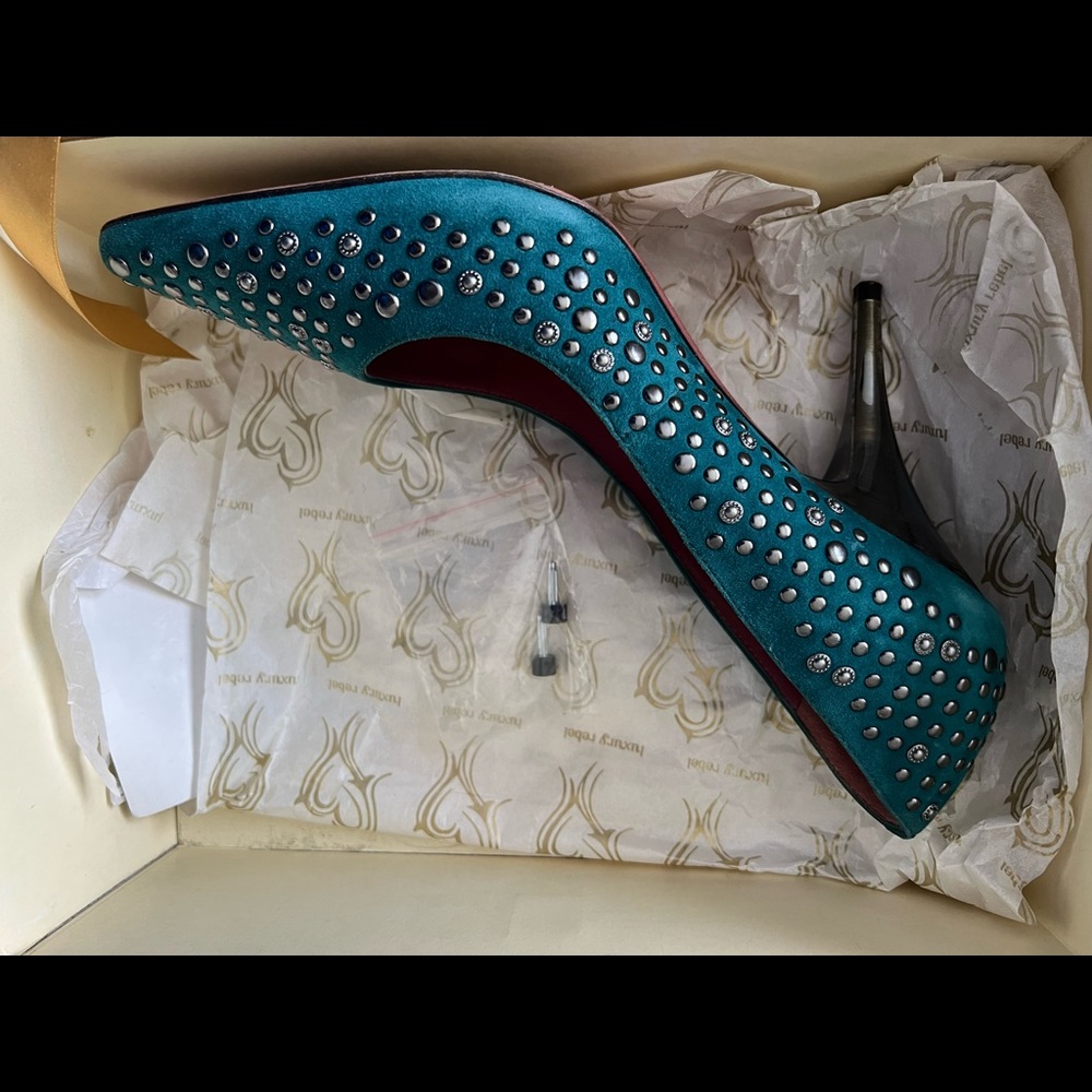 Teal Studded Heels
